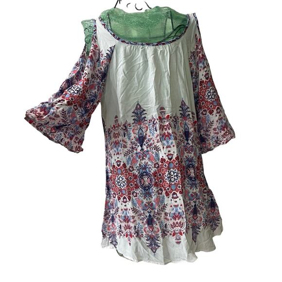 FIG & FLOWER ANTHROPOLOGIE TUNIC BLOUSE COLD SHOULDER SZ S BOHO COTTAGE CORE - Picture 11 of 16